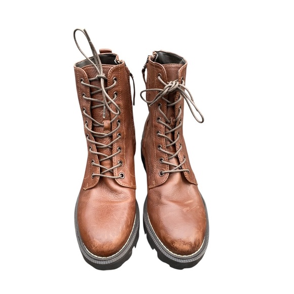 Sam Edelman Tan Leather Combat Boots - Picture 2 of 8